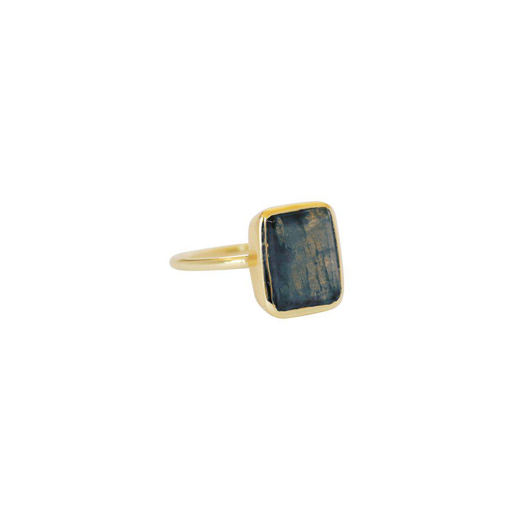 Cecilia large semi-precious gold ring | MEZI