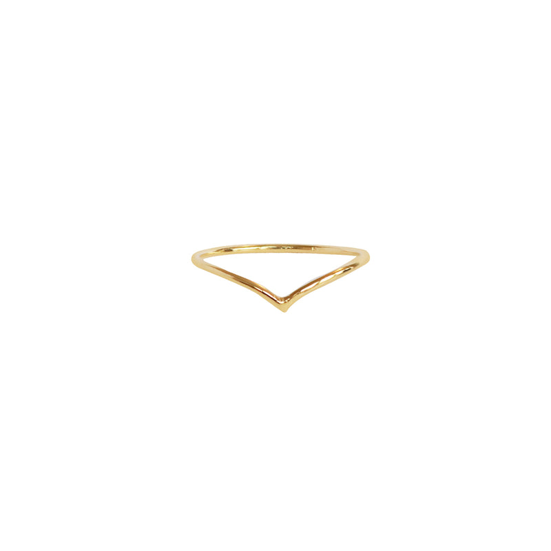 Chevron thin gold ring