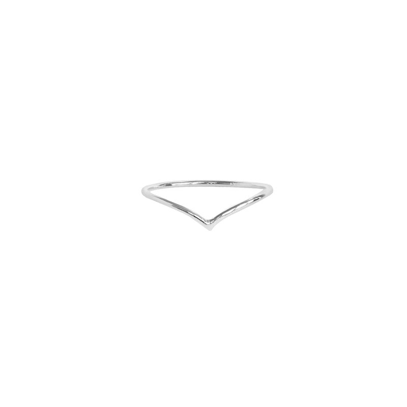 Chevron thin silver ring