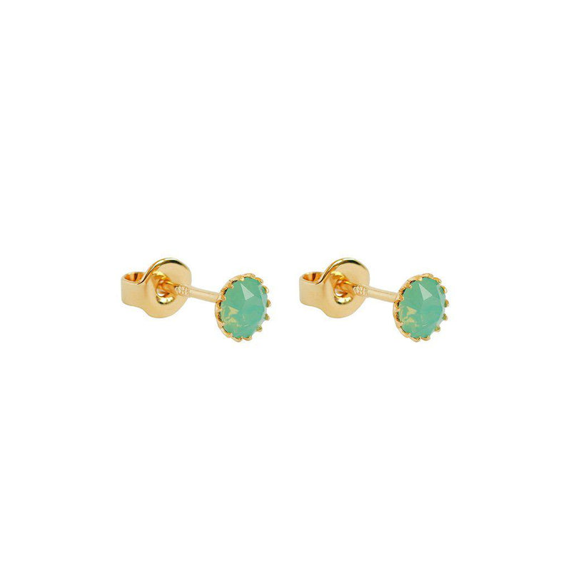 Cleva aquatic crystal 2 micron gold studs