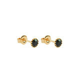 Cleva black crystal 2 micron gold studs