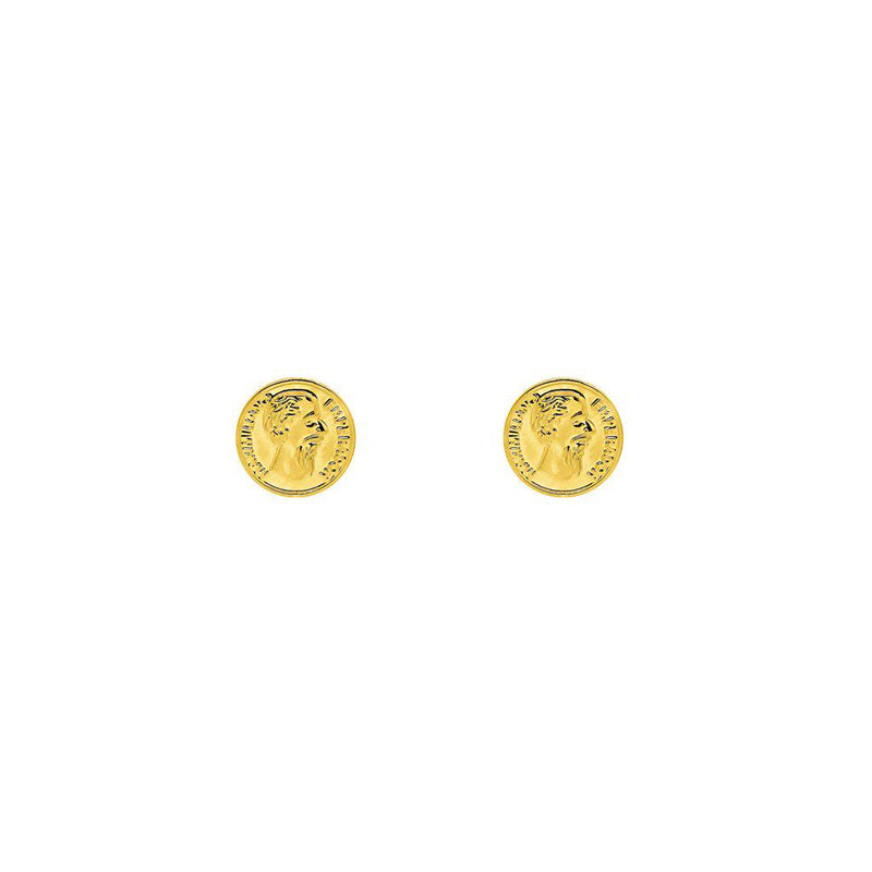 Gold coin online stud earrings