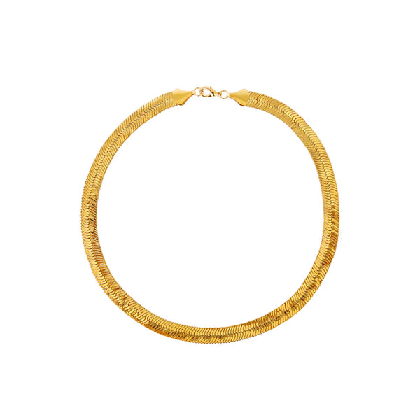 Delma gold herringbone chain 10mm necklace