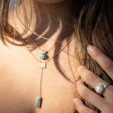 Aliza semi precious 2 micron gold necklace