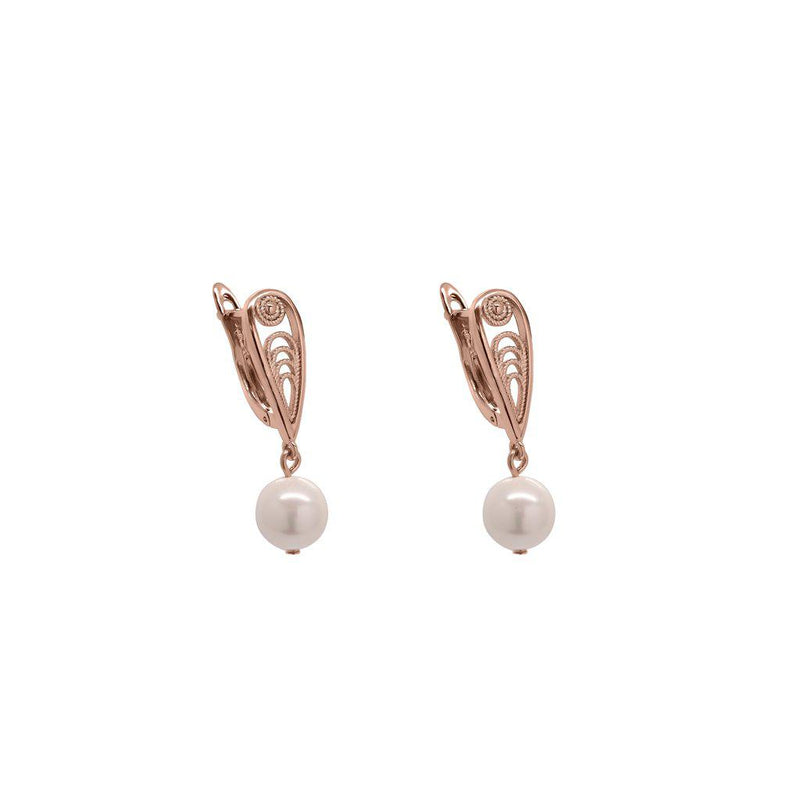Enna rose gold pearl earrings