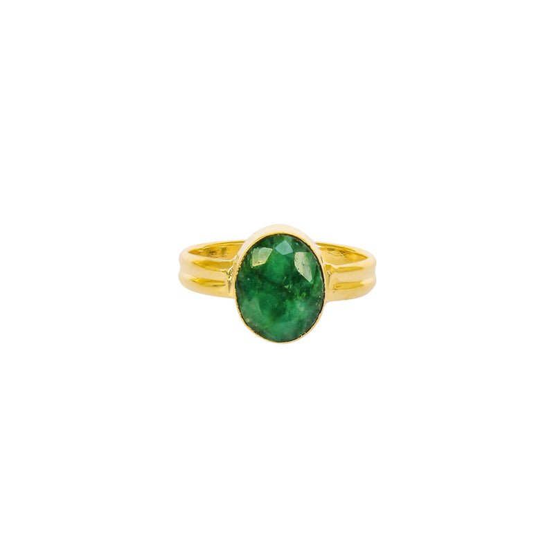 Esa green quartz gold filled semi-precious ring