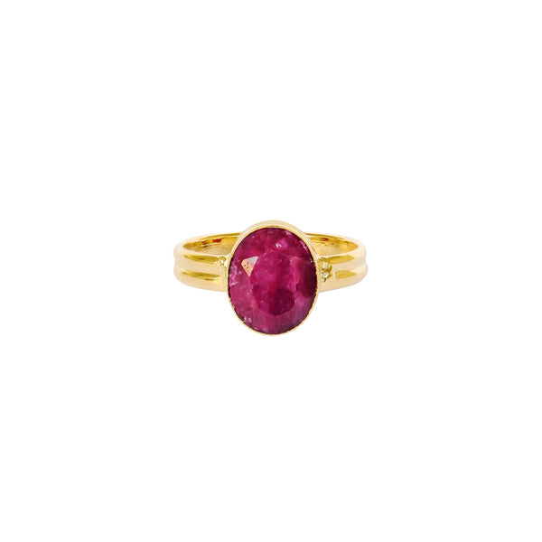 Esa rough ruby gold filled semi-precious ring