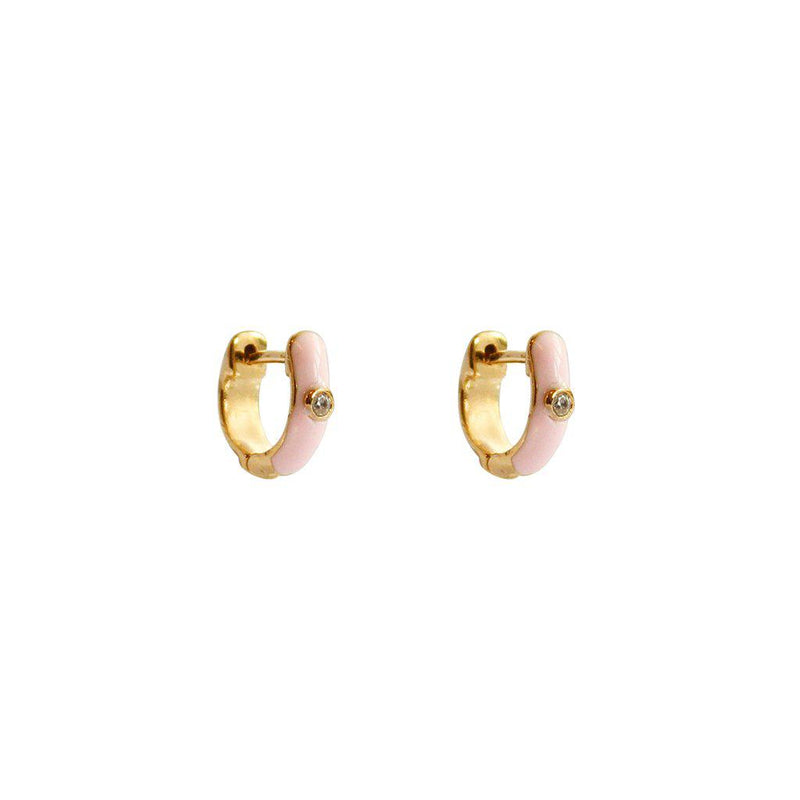 Edie small enamel huggies