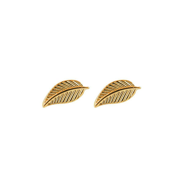 Feather 2 micron gold studs