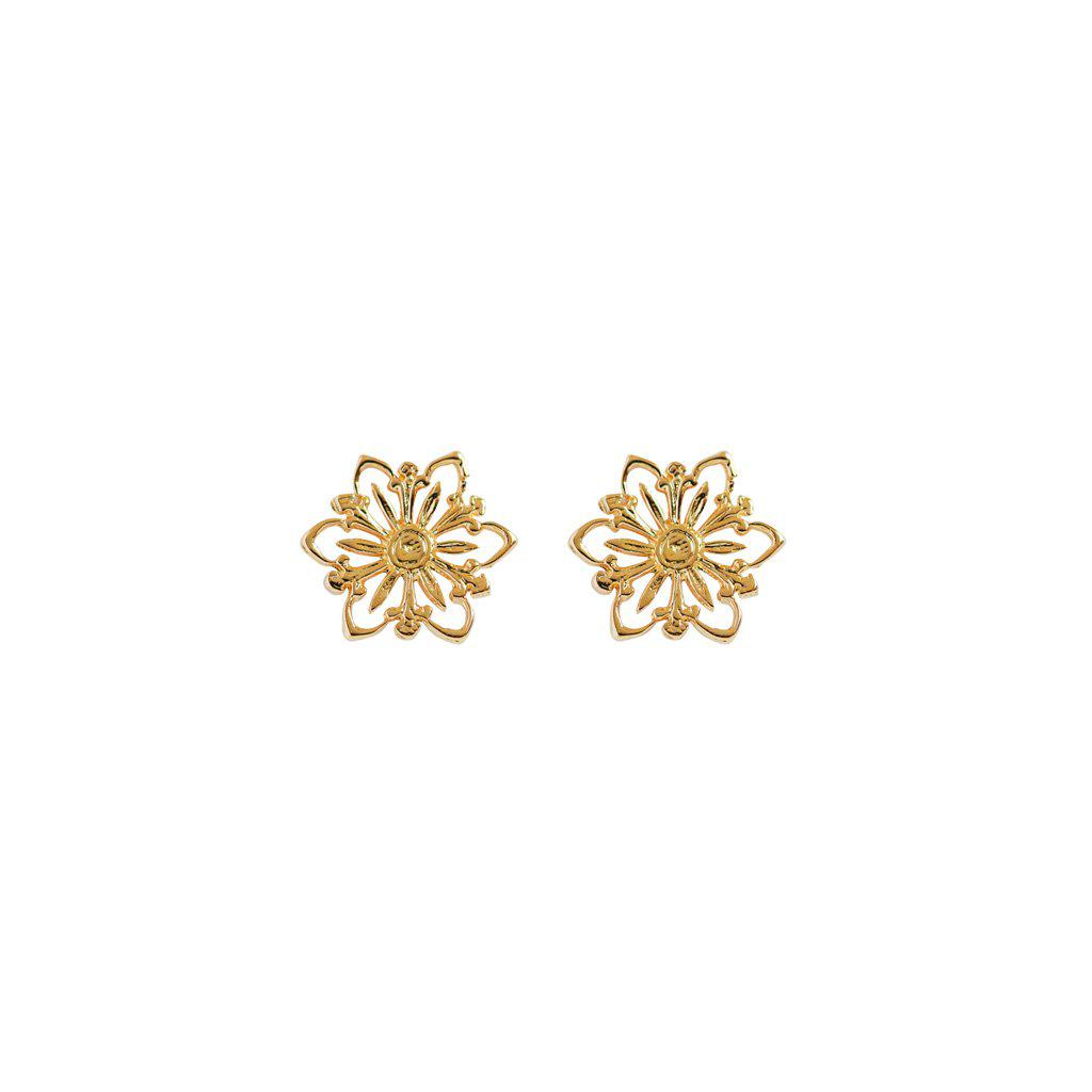 Flower filigree 2 micron gold studs | MEZI
