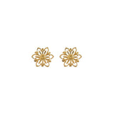 Flower filigree 2 micron gold studs