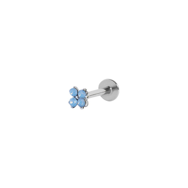 Labret - four point crystal flower