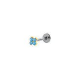 Labret - four point crystal flower