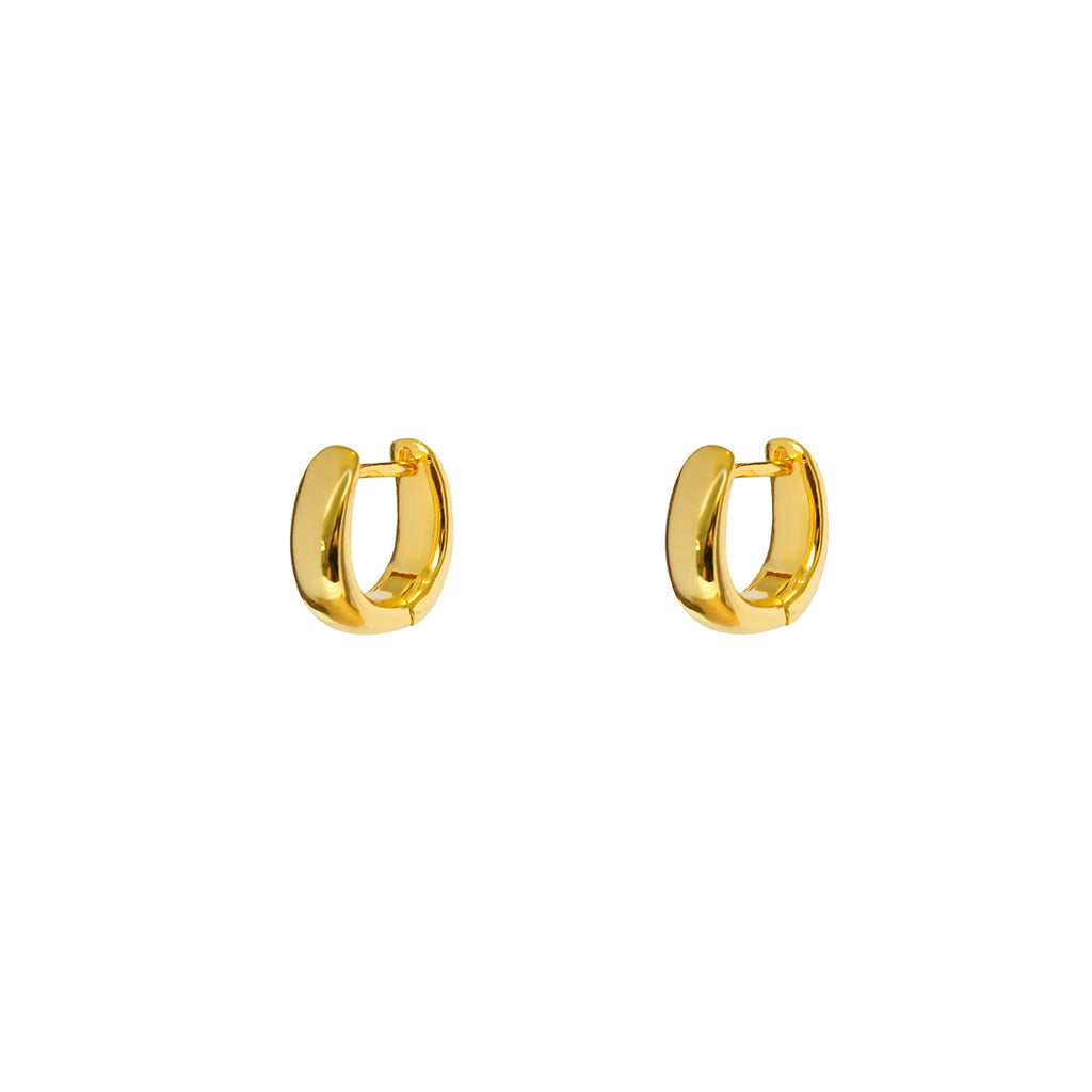 Halon 1 micron gold hoops | MEZI