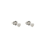 Heart shape silver crystal studs