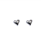 Plain heart sterling silver studs