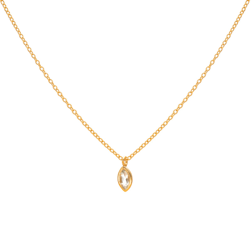 Louna diamond semi-precious stone pendant