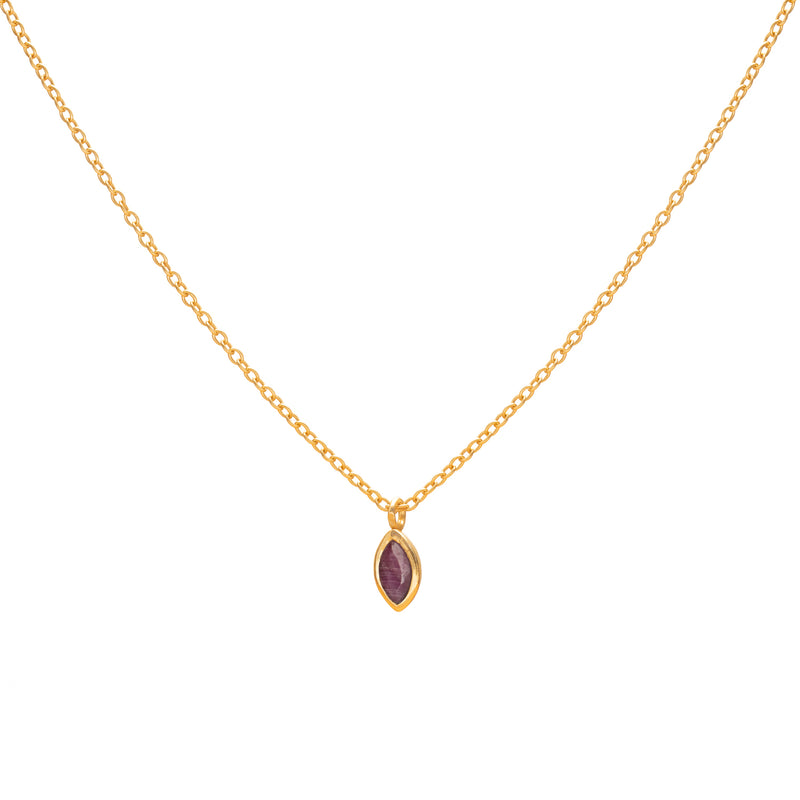 Louna diamond semi-precious stone pendant