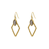 Dania semi-precious 2 micron gold earrings