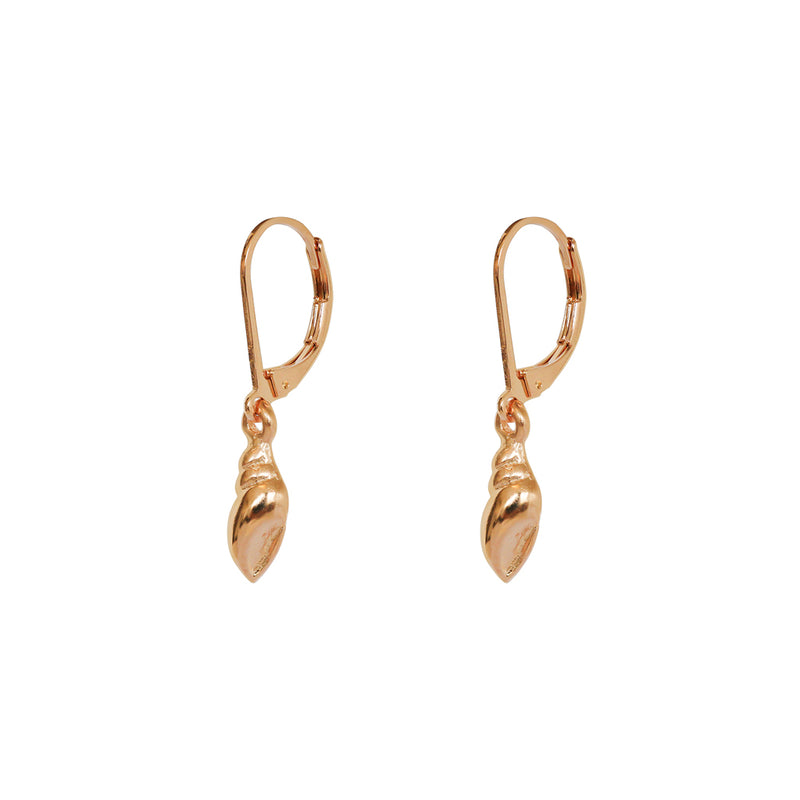 Luella shell 2 micron gold hook rose gold earrings