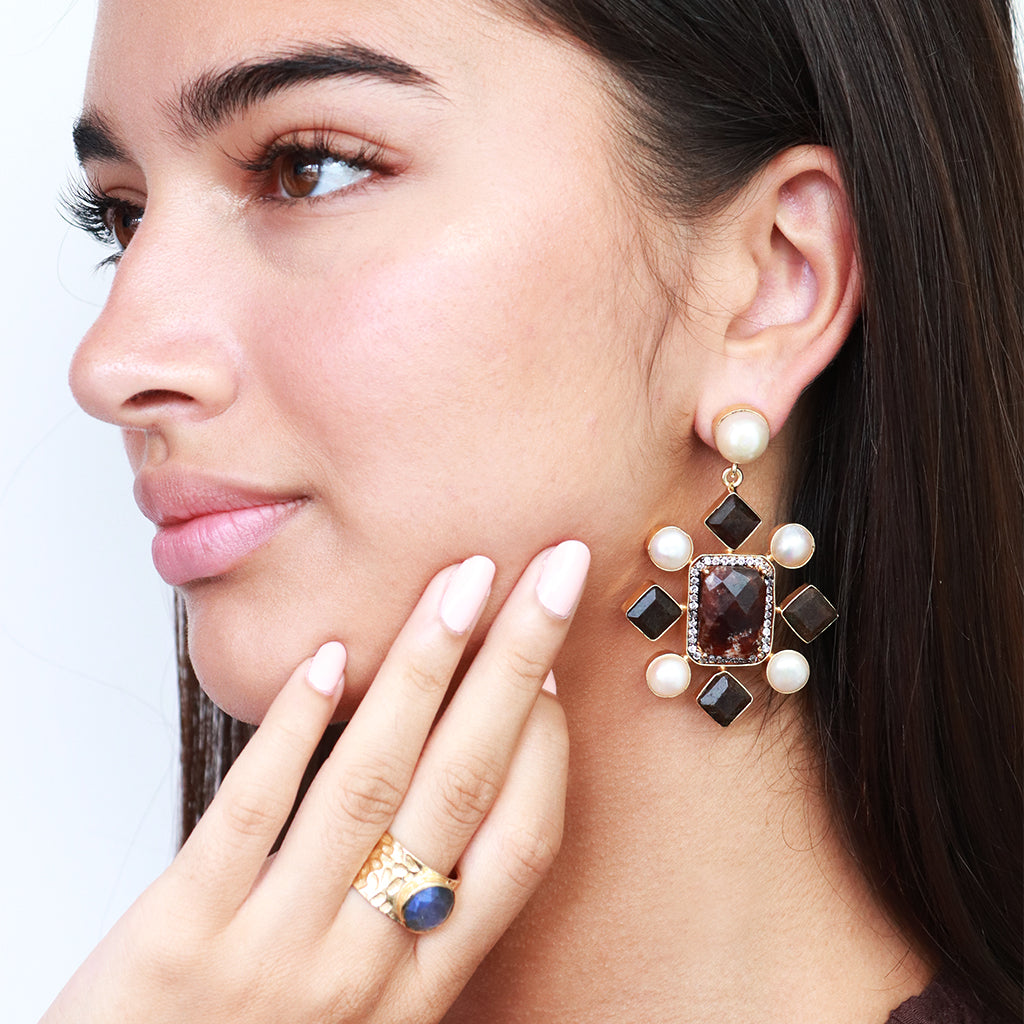 Kyson semi precious 2 micron gold ring | MEZI
