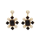 Kata freshwater pearls semi-precious gold earrings