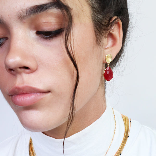 Dizer carnelian gold earrings