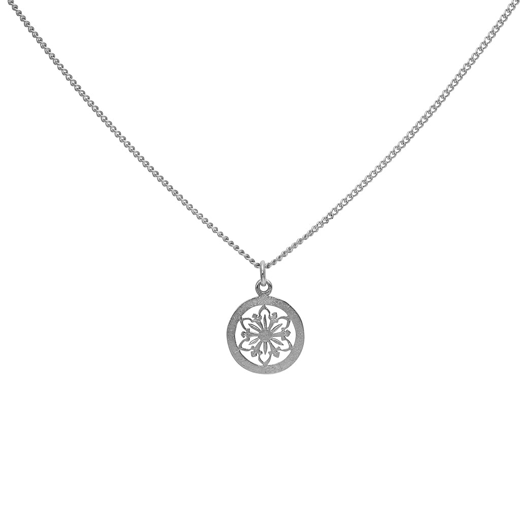 Filigree flower disc necklace | MEZI