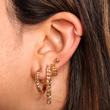 Lola leaf charm sleeper earring