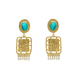 Ruta semi precious gold earrings