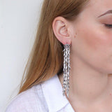 Alivia tassel drop silver earrings