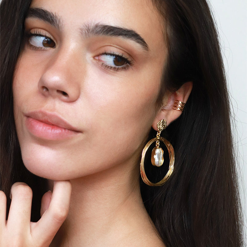 Kaija gold freshwater pearl earrings