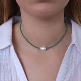 Darby natural pearl green necklace