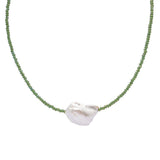 Darby natural pearl green necklace