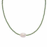 Darby natural pearl green necklace