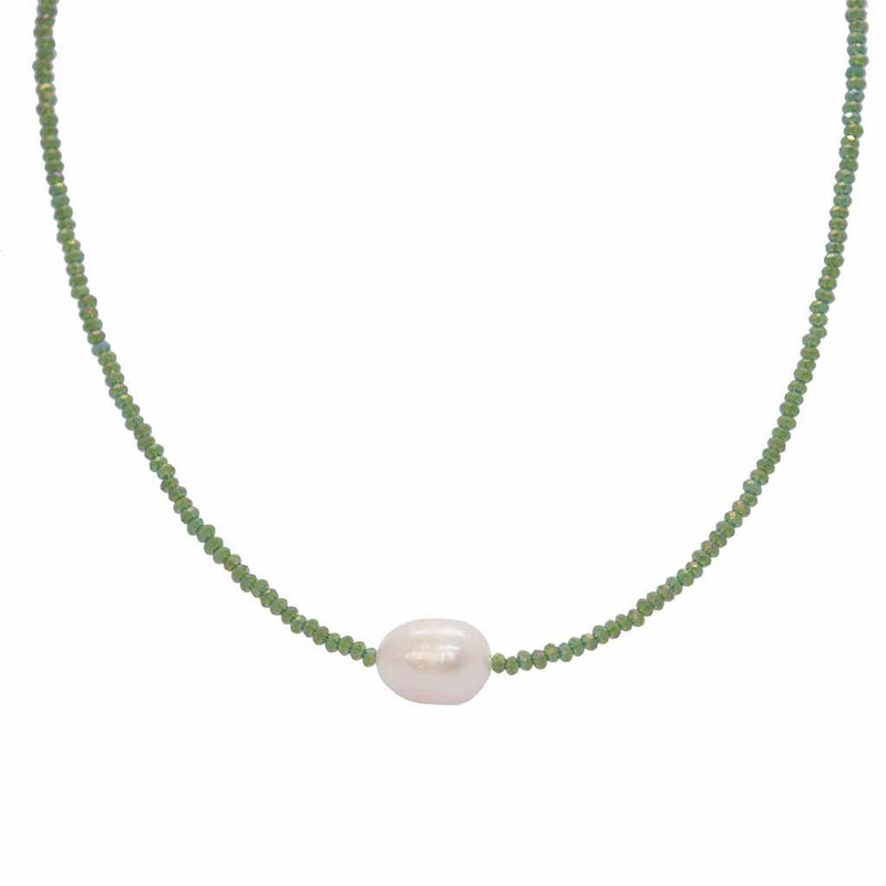 Darby natural pearl green necklace