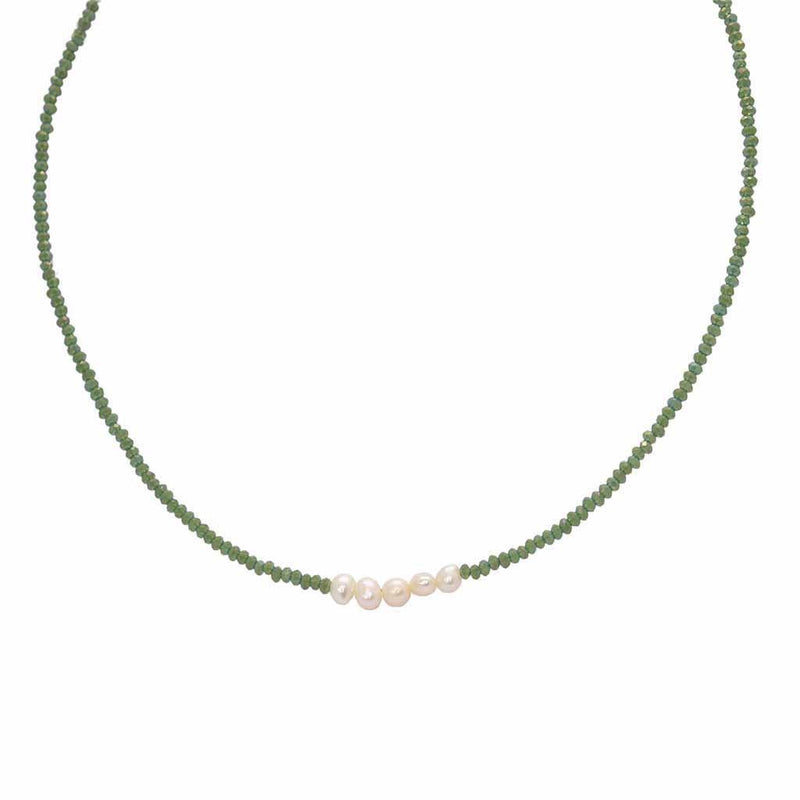 Darby natural pearl green necklace