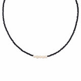 Darby natural pearl black necklace