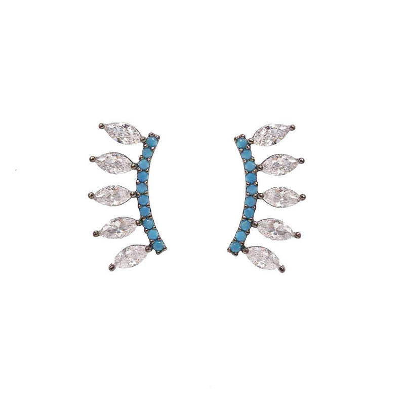 Siara crystal gunmetal & blue crown crawlers