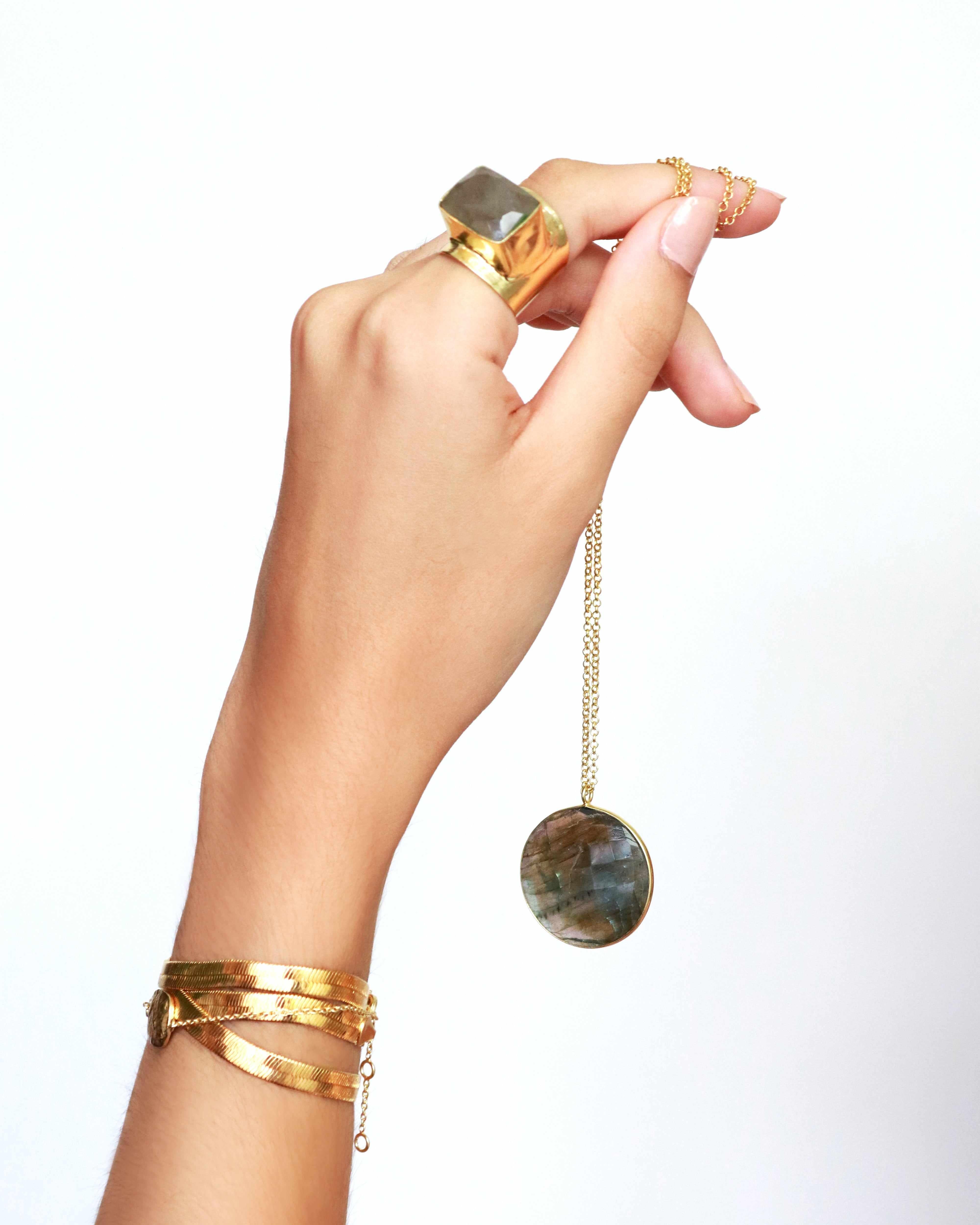 Giola gold labradorite necklace
