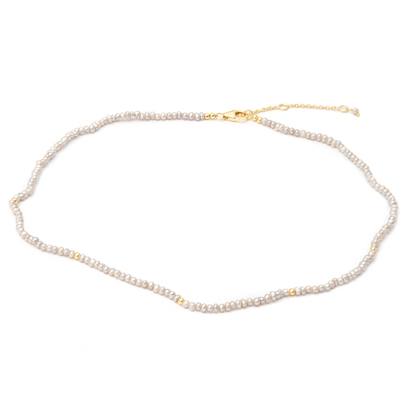 Klara gold vermeil black freshwater pearl necklace