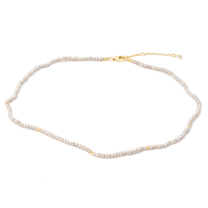 Klara gold vermeil black freshwater pearl necklace