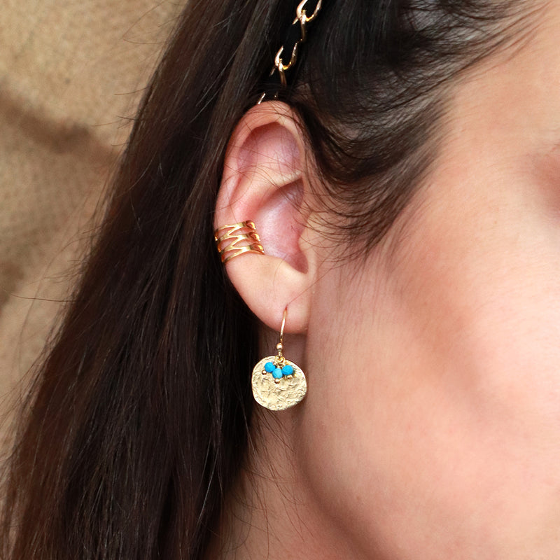 Beata gold disc earrings