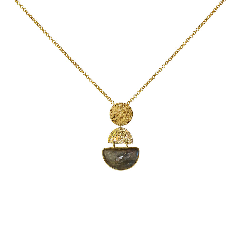 Safiya gold semi-precious pendant necklace
