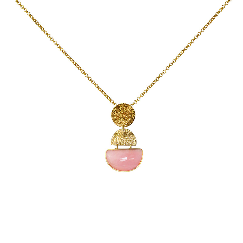 Safiya gold semi-precious pendant necklace