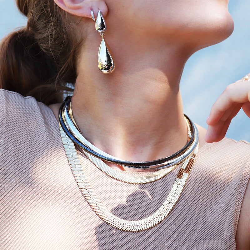 Delma gold herringbone chain 10mm necklace