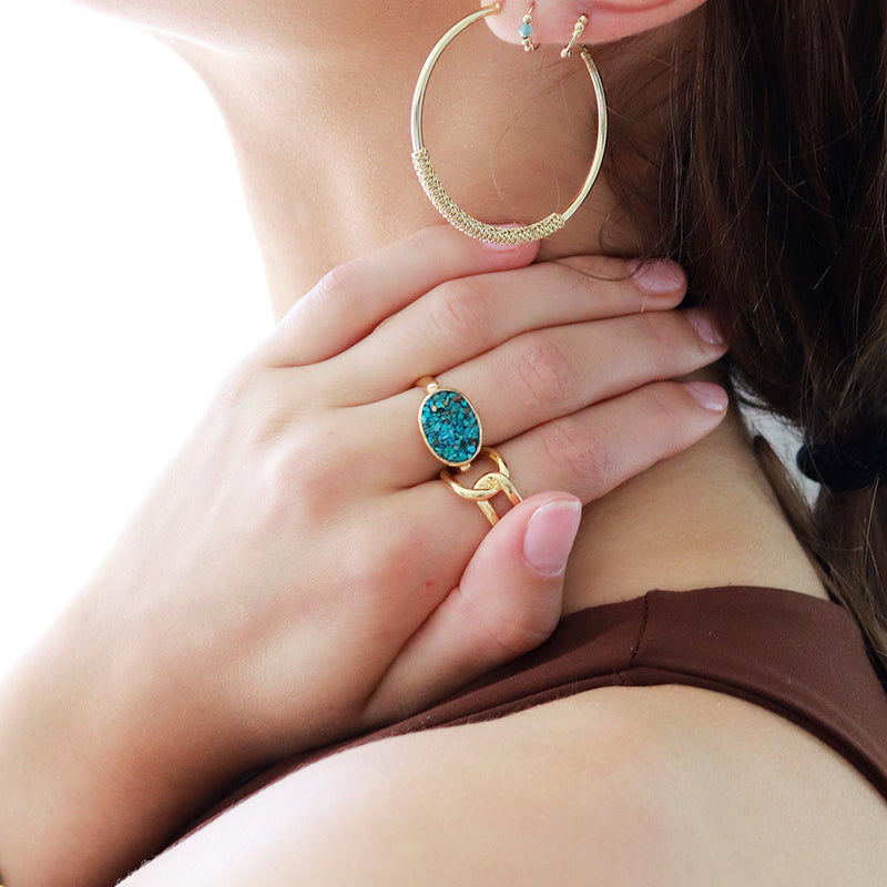 Kalani turquoise 2 micron gold ring