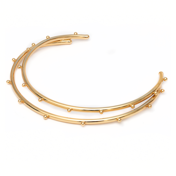 Kye double antique gold plated choker