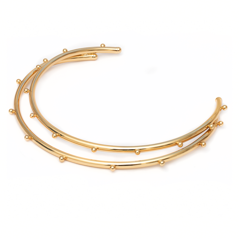 Kye double antique gold plated choker