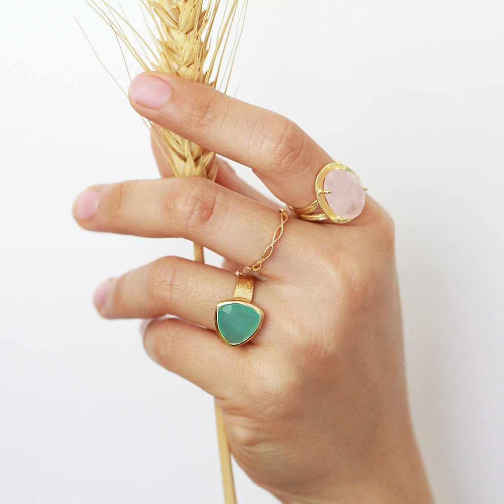 Sully semi-precious 2 micron gold ring